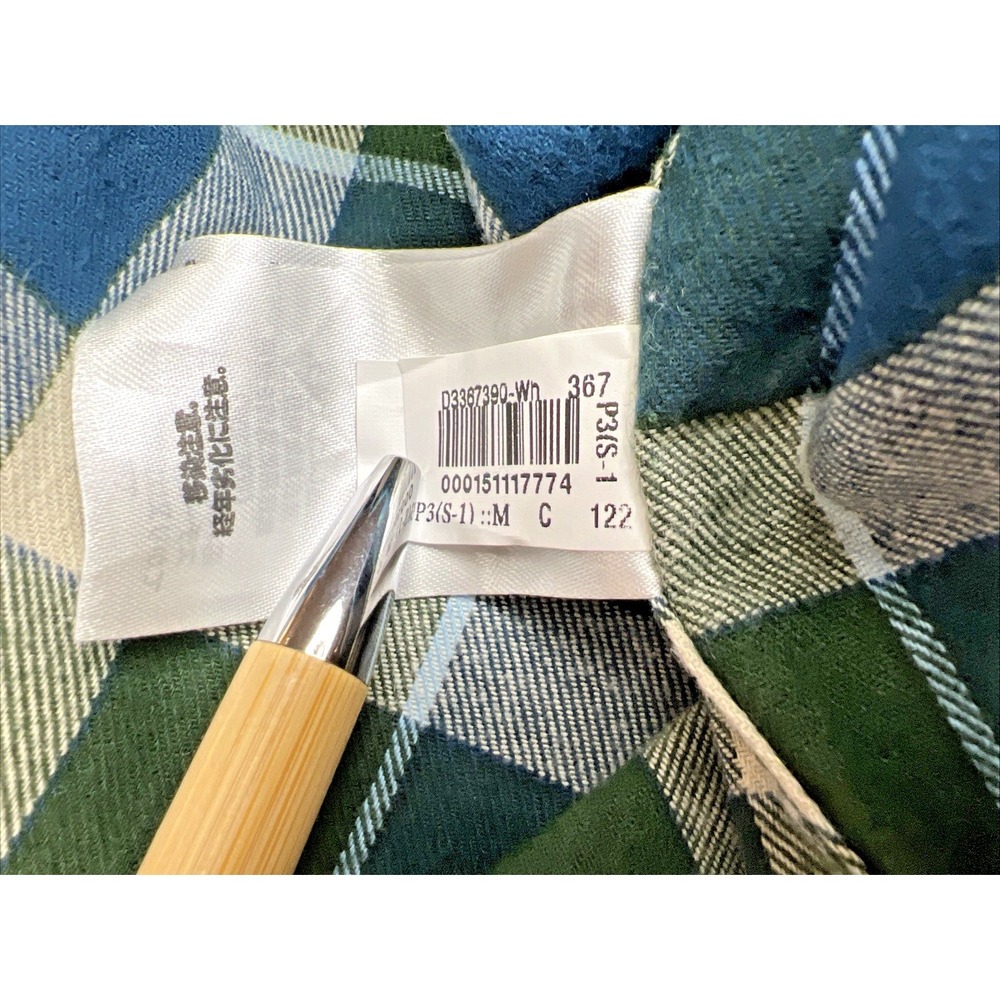 Eddie Bauer Field Flannel Shirt NWT Medium Blue Plaid Gorpcore 100% Cotton - Picture 8 of 11